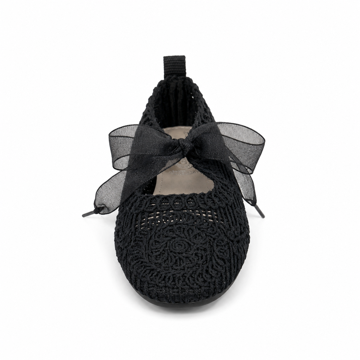 Crochet ribbon Mary Jane Flat