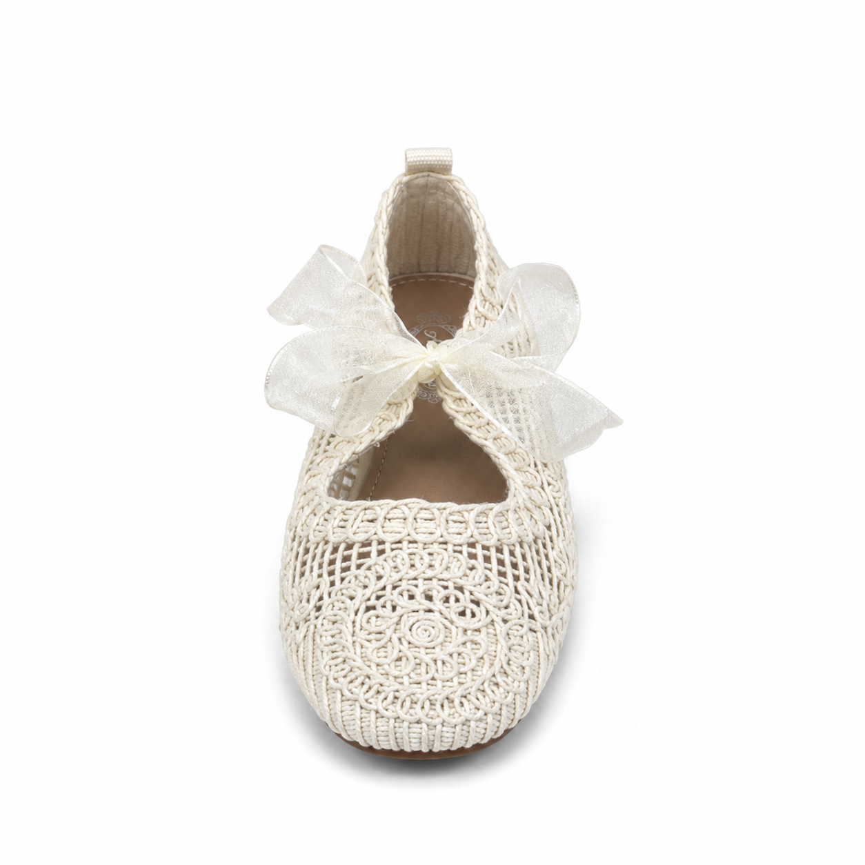 Crochet ribbon Mary Jane Flat